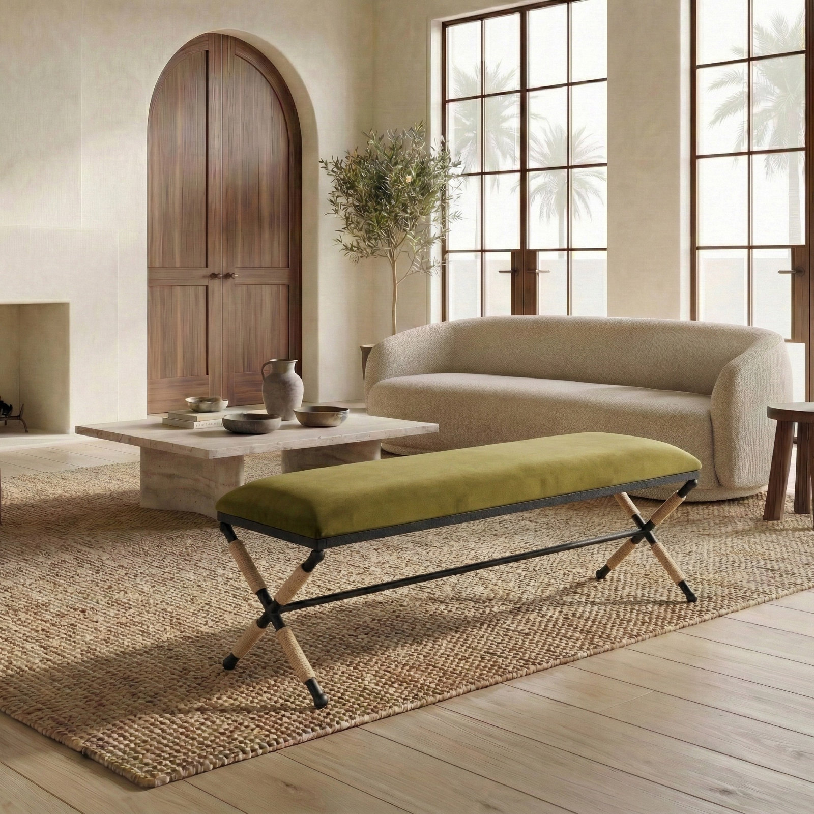 Bolivia Bench, Olive Green