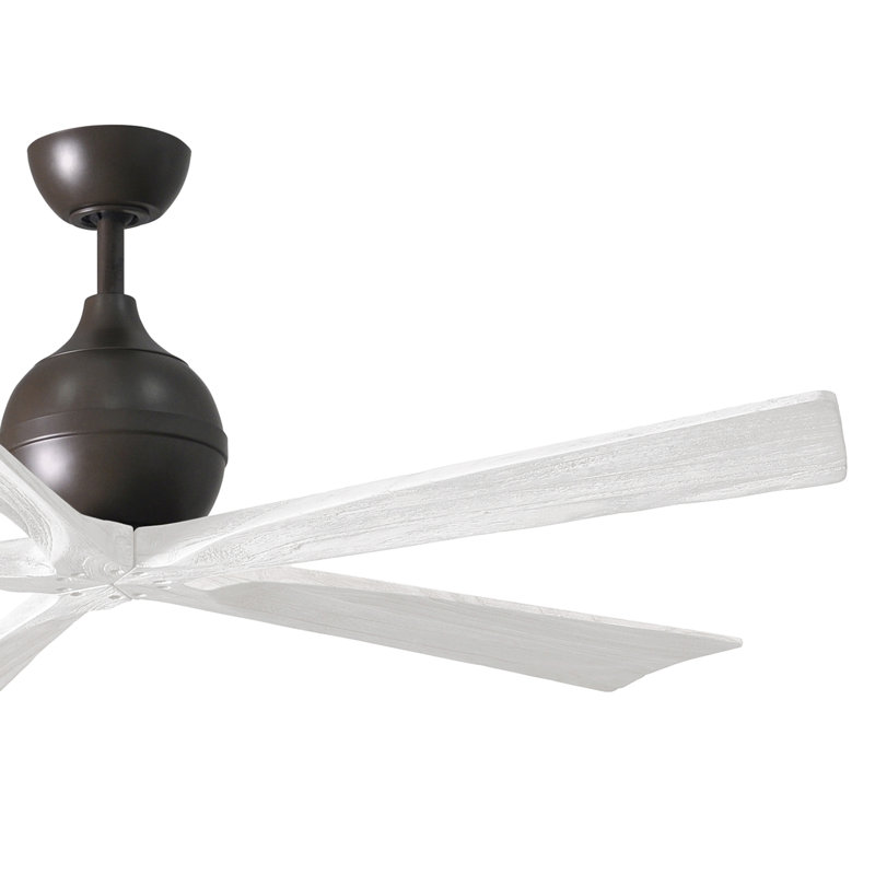 Ventilateur de plafond standard à 5 pales avec télécommande, 60", Bronze texturé, Blanc mat