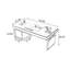 Bureau rectangulaire noir avec 6 tiroirs-109742706