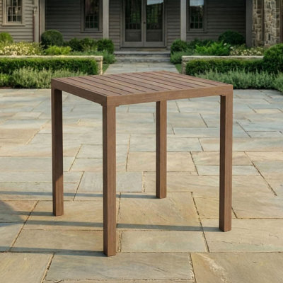 Table de salle à manger à hauteur de barre carrée en aluminium de 35,5 po Martha Stewart Bedford