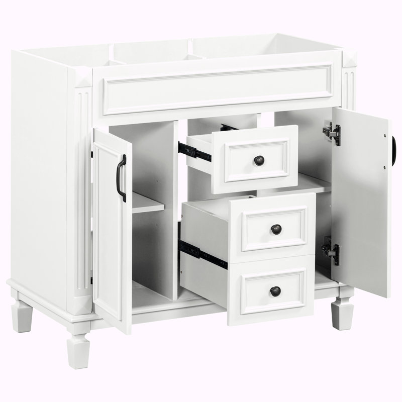Base de meuble-lavabo simple 36 po seulement, Blanc