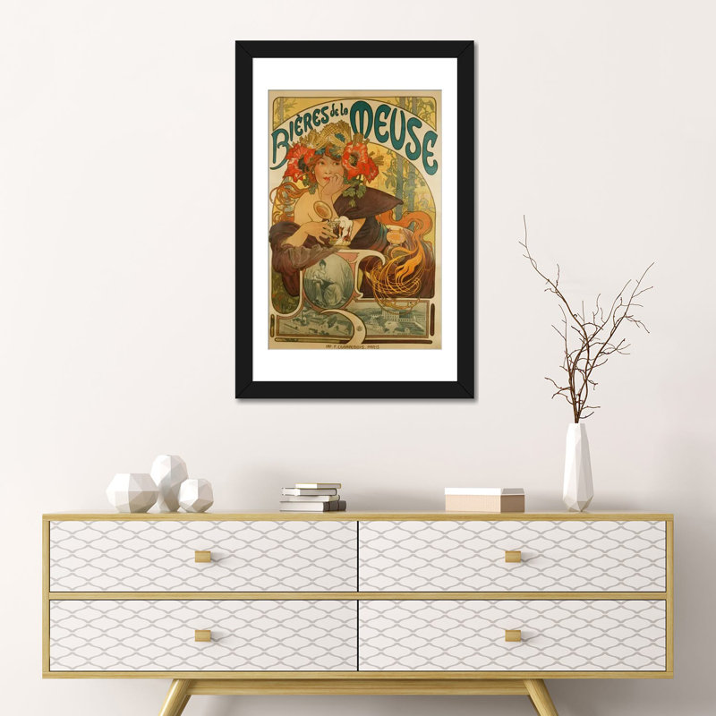 Bieres De La Meuse (Meuse Beer) Advertisement, 1897 by Alphonse Mucha - Gallery-Wrapped Canvas Giclée, White