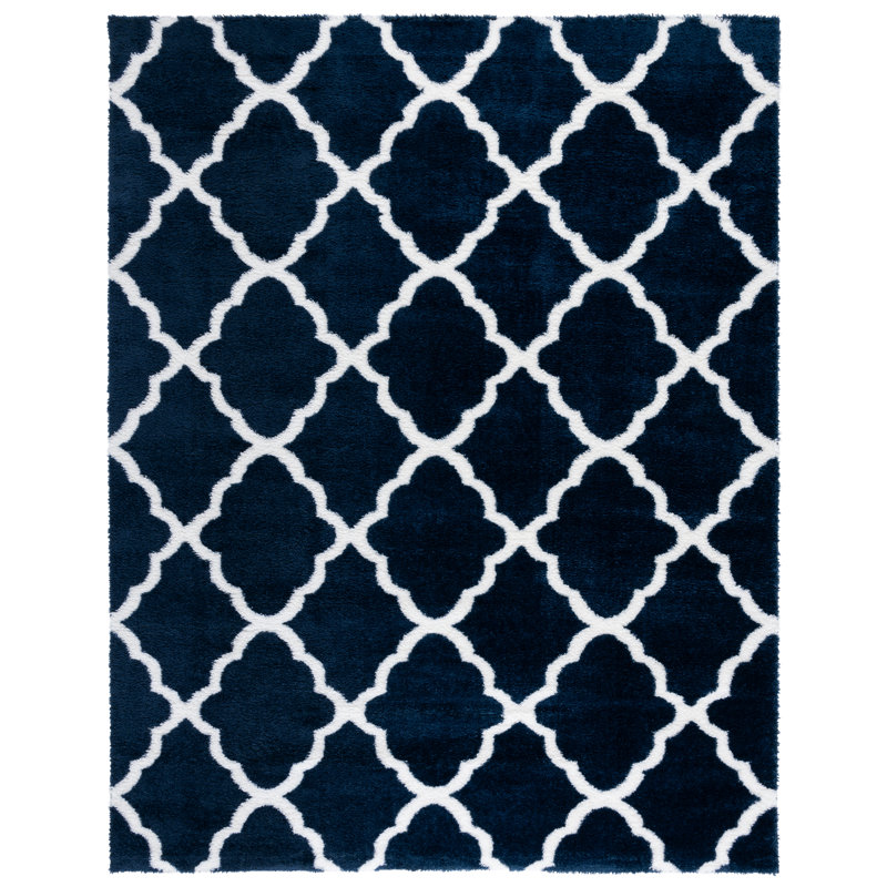 Tapis bleu / blanc Danesha, Rectangle 8 pi x 10 pi