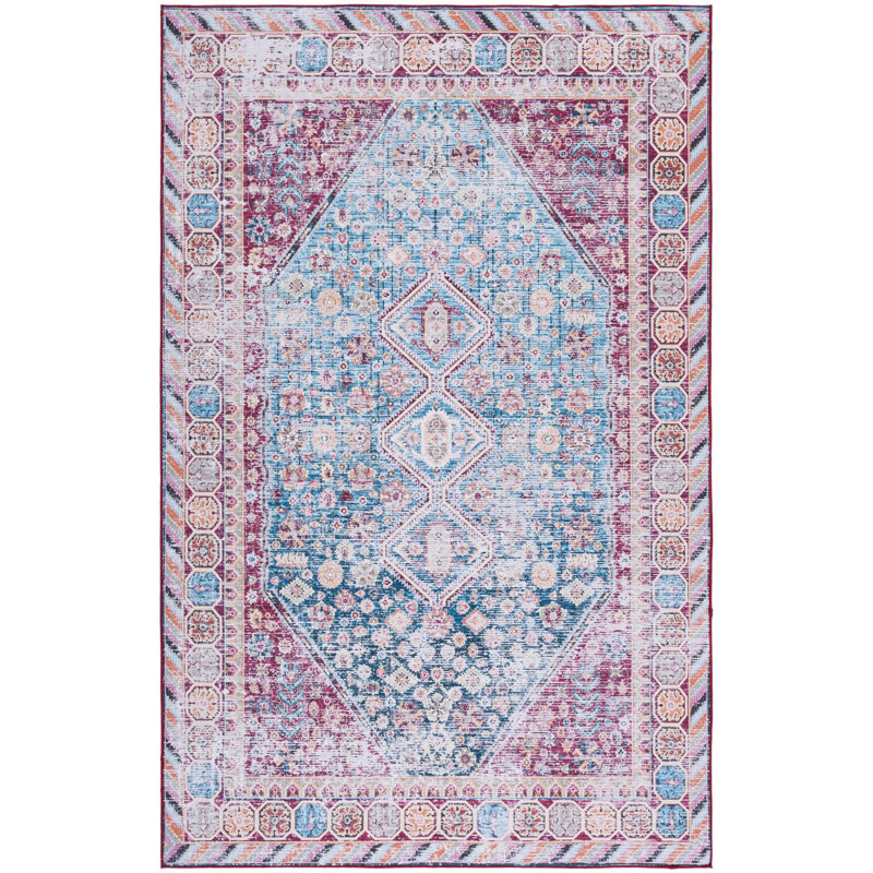 Tapis bleu / rouge Z / 164 W Ziebarth, Rectangle 9 pi x 12 pi