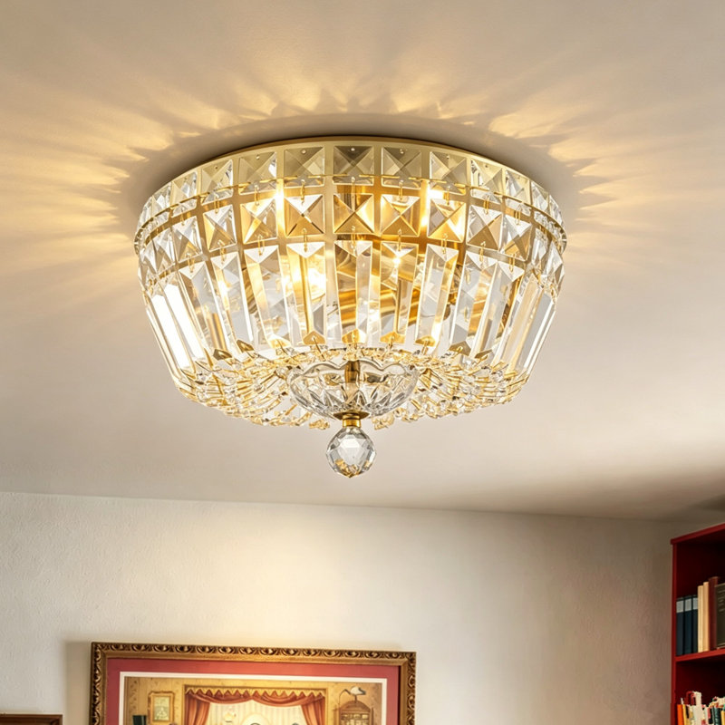 Plafonnier encastré en cristal 3 lumières Boatner
