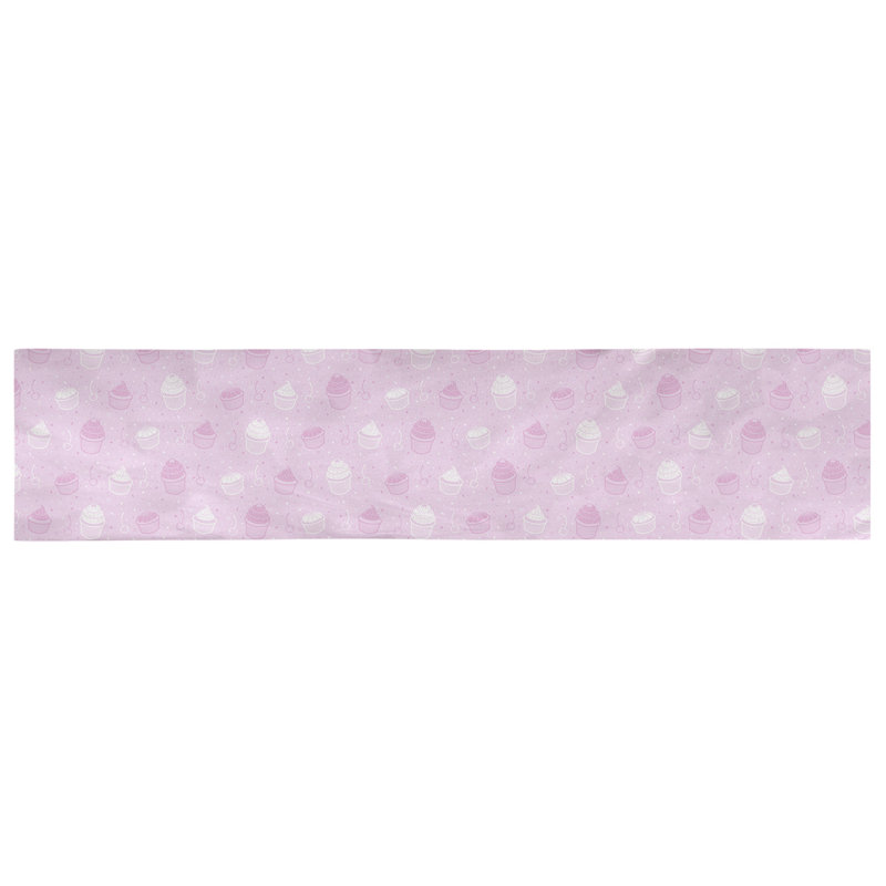 Chemin de table géométrique avicia, 90 po x 16 po, Rose / blanc, 100 % coton