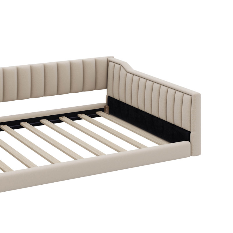 Lit de jour somptueux avec poches de rangement latérales pratiques, Beige, Très grand simple