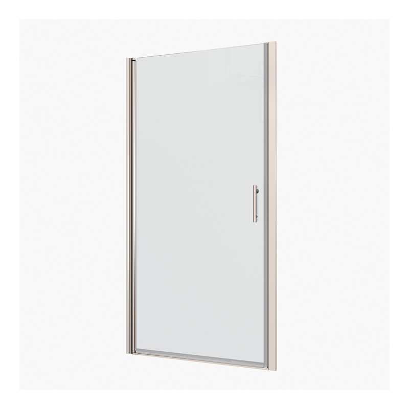 Porte de douche pivotante universelle à réglage de 1 3/8 po, ouverte à l'extérieur, avec verre trempé de 1/4 po, Oui
