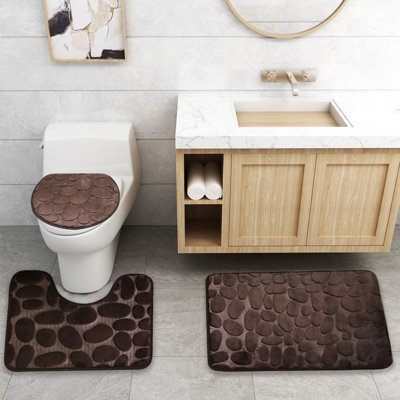 Coussin de siège: tapis de salle de bain 3 pièces, tapis de bain antidérapant ultra doux et tapis de bain absorbant, tapis de salle de bain, tapis de bain pour la salle de bain