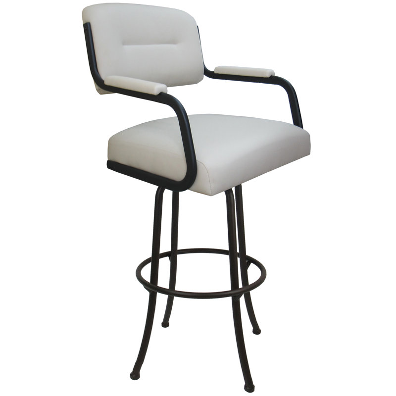 Kiaci Swivel Stool, Brown, Bar Stool (30" Seat Height)