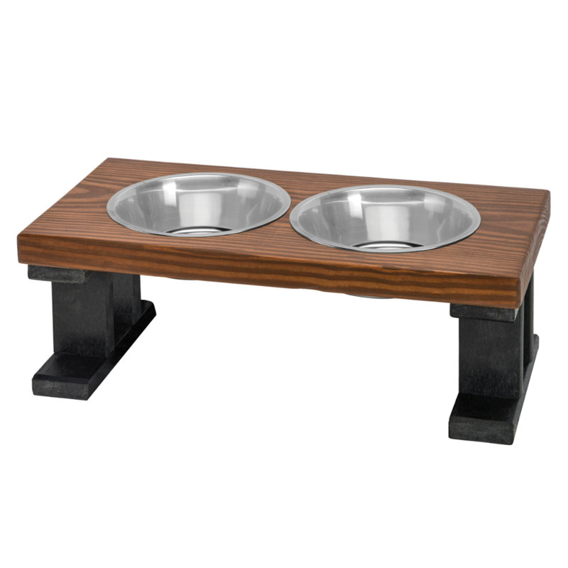Elevated Feeder, Black/Chestnut, Small (8")