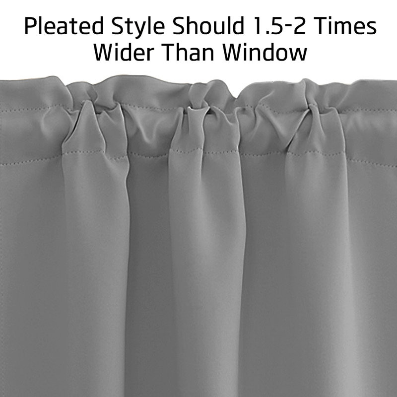 Polyester Blackout Rod Pocket Valance, 34" W x 30" L, Silver Gray