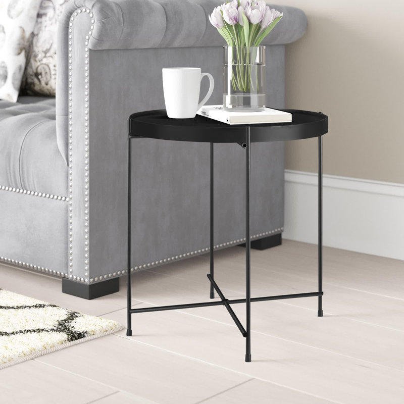 Yasmina Tray Top End Table, Black