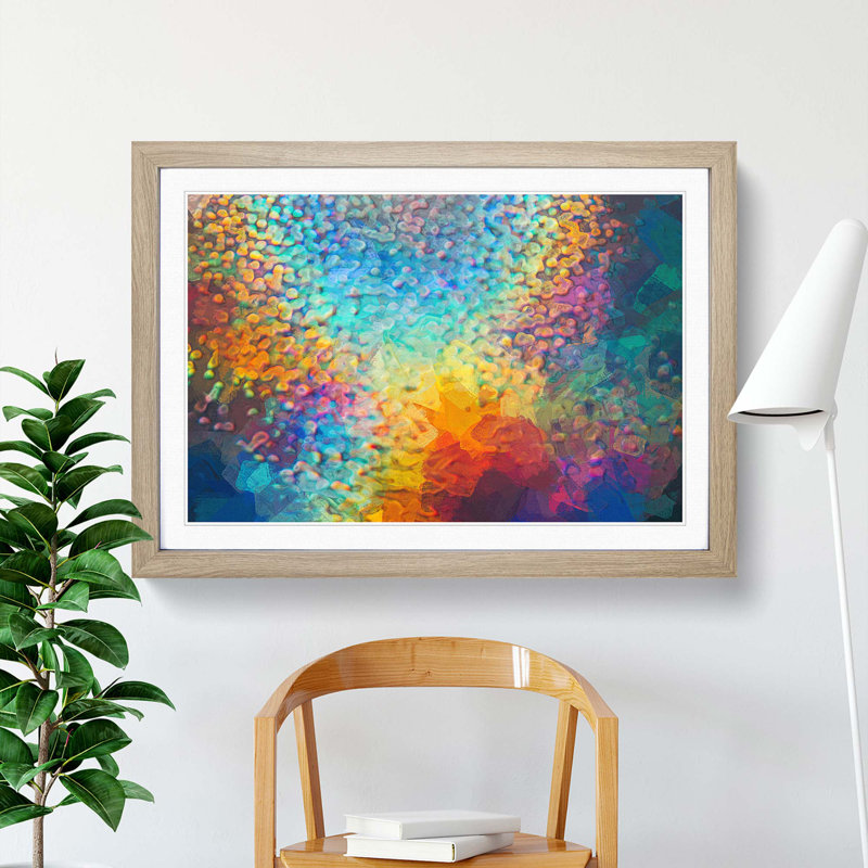 Mood of the Rainbow - Picture Frame Painting Print, 62cm H x 87cm W x 2cm D, Oak Framed