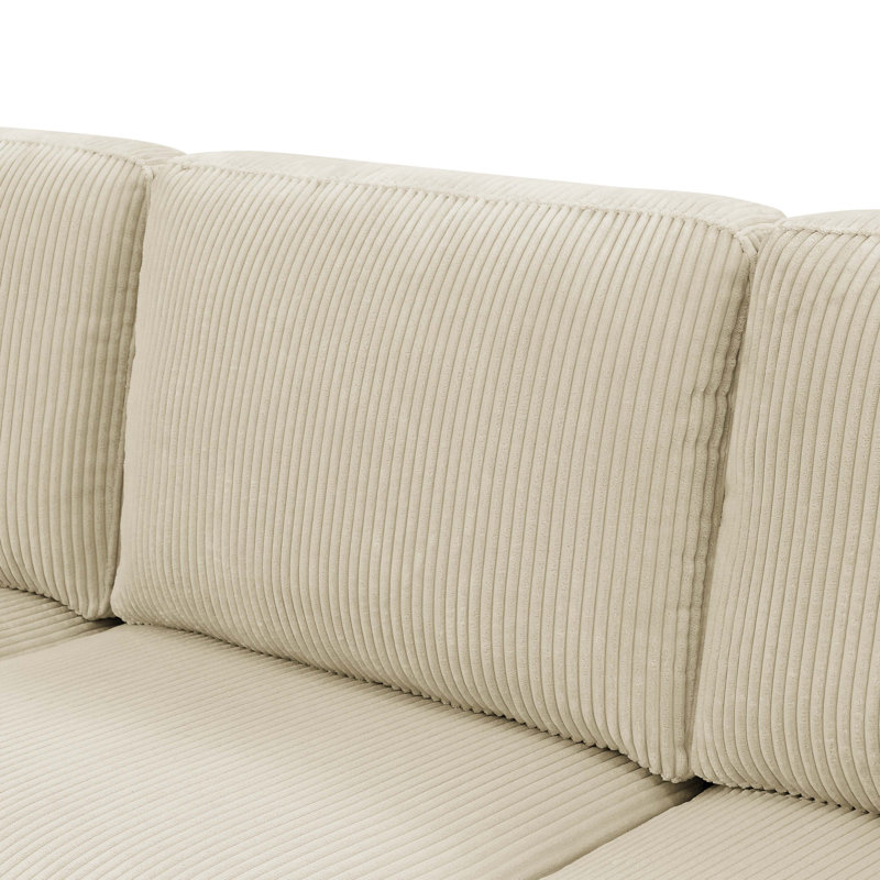 Canapé modulaire Lullin, Velours côtelé beige