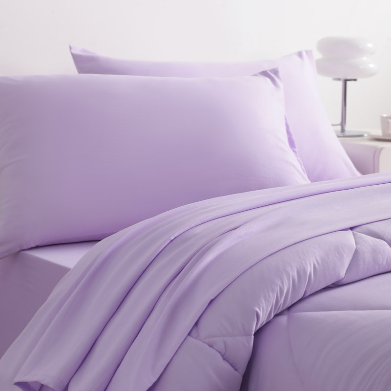 Ensemble de literie pour lit simple 5 pièces doux et respirant, Light Purple, Simple (5 pièces)