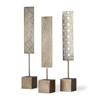 Toney 3-Piece Metal Abstract Figurine Set