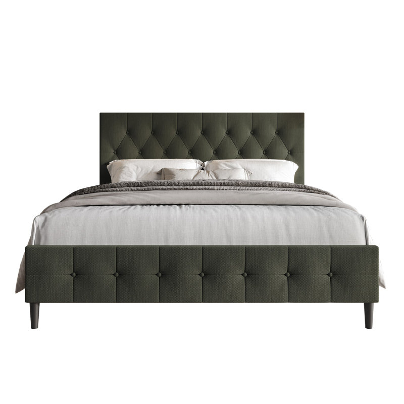 Medardus Upholstered Platform Bed, Dark Gray, Full