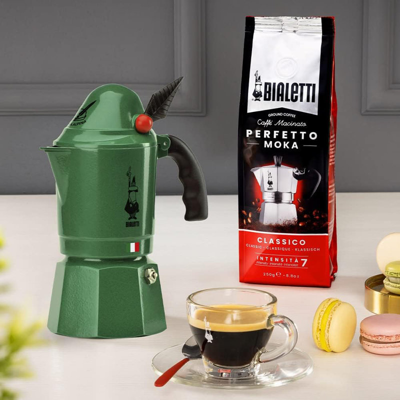 Green Aluminum 3-Cup Stovetop Espresso Maker