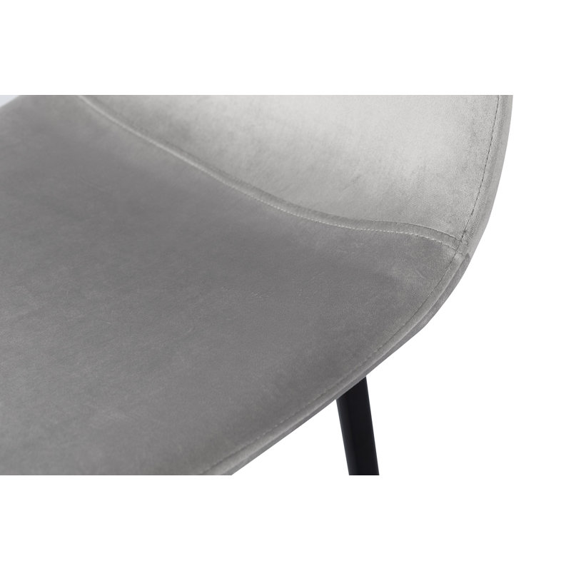 Chaise d'appoint en velours saphir, Gris clair, 4