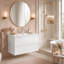 Meuble-lavabo flottant mural 32 po avec lavabo en céramique, 2 tiroirs à fermeture en douceur