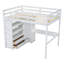 Lit mezzanine en bois avec garde-robe intégré-1031493127