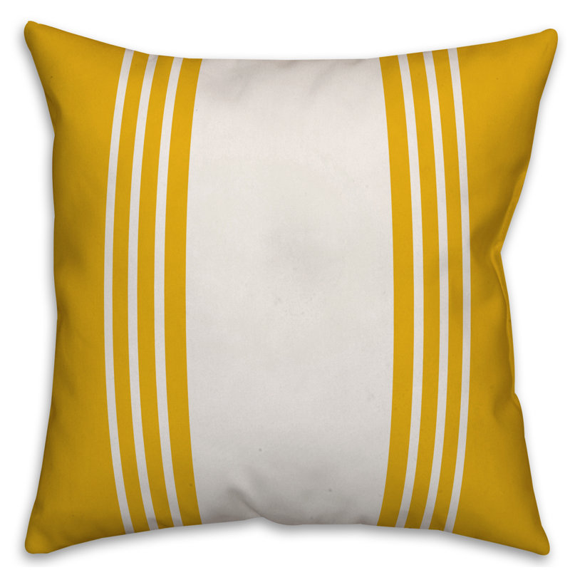 Coussin Farmhouse, 20 po x 20 po, Jaune, Pas de bourre