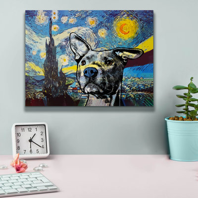 «Starry Pittie» par Dean Russo, art mural sur toile
