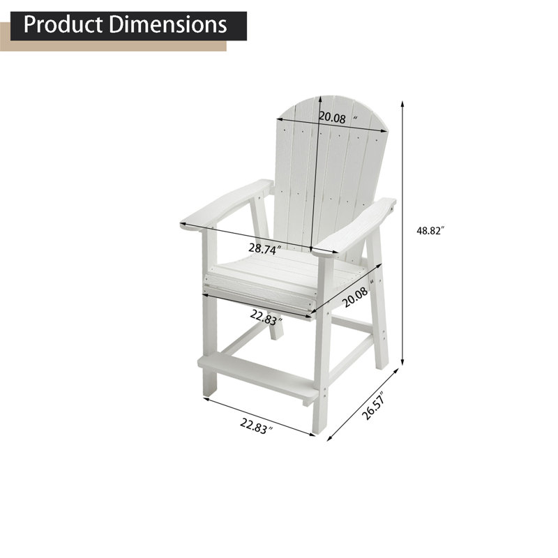Fauteuil de salle à manger d'extérieur Bowersox, Blanc mat