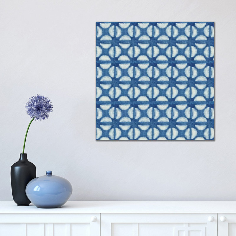 Blue Shibori I (Blue Coffee Bean) by Nancy Green - Wrapped Canvas Painting, 45.72 cm H x 45.72 cm W