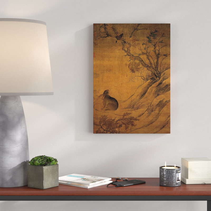 Oriental Hare by Zhan Ziqian - Wrapped Canvas, 50cm H x 35cm W