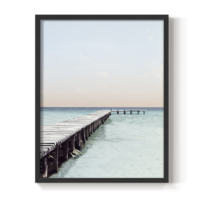 «La Playa», reproduction encadrée - bois massif, Noir, H 20 po x l 16 po