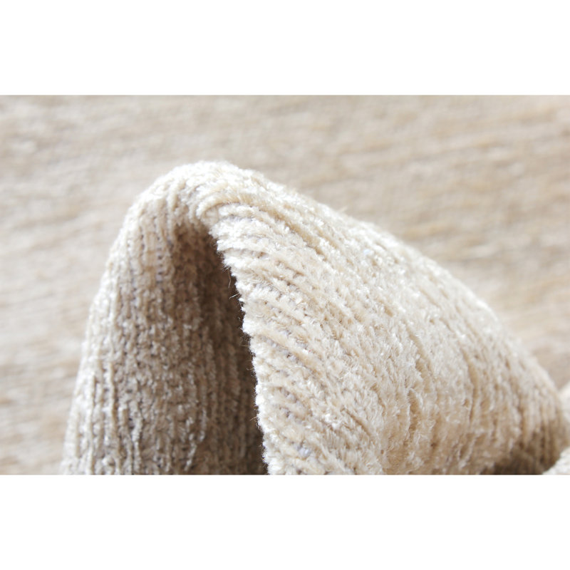 Tapis en coton beige lavable Alfa Rich Arroyo, Tapis de couloir 2 pi 6 po x 9 pi 8 po