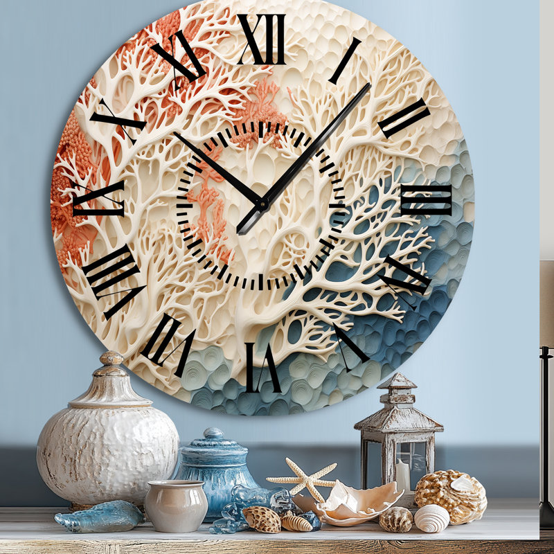 Horloge murale rose et blanche, Grand