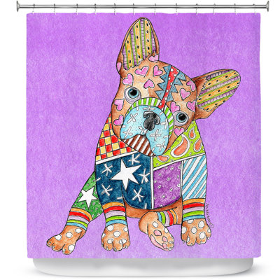 Rideau de douche simple french bouledogue