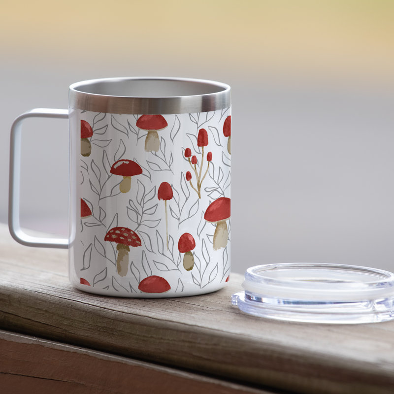 Grande tasse en acier inoxydable avec couvercle Gracie Oaks