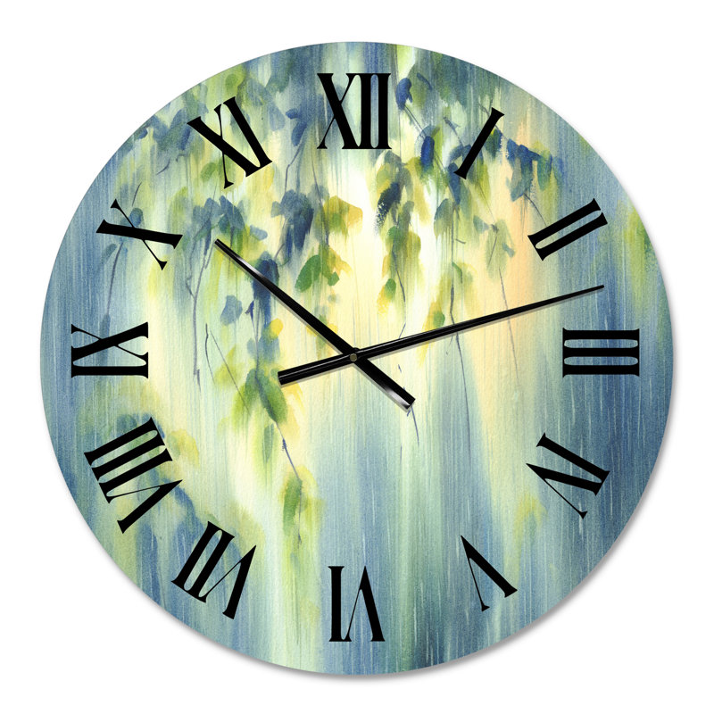 Oversized Rain Falling down in Lit Forest II Wall Clock, Small