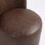 Chaise d'appoint rembourrée en similicuir brun moderne-1393407433