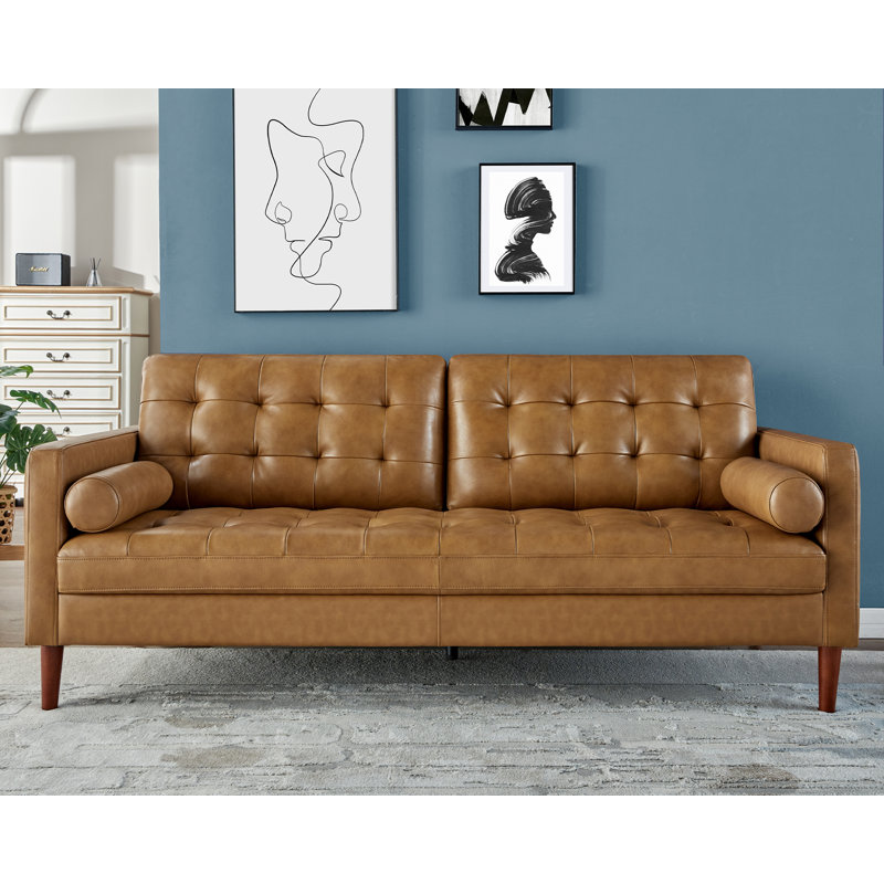 Canapé 3 places Mid-Century, Brun