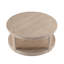 Grande table basse de 40 pouces à 2 niveaux avec cercle rond et centre traditionnel en bois, table ronde avec roues, table de style rustique Mid-Century
