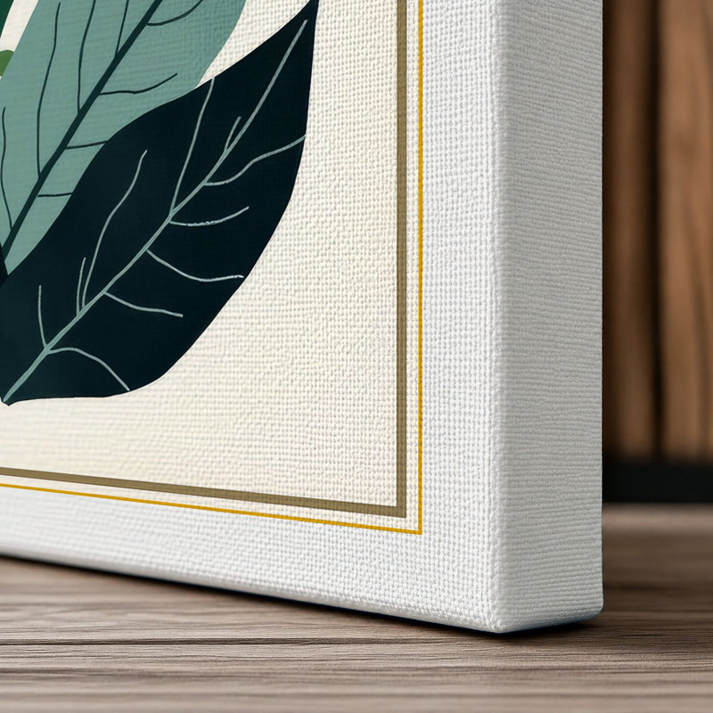 Golden Bloom Botanical - Wrapped Canvas, 18x12 - 45.7 x 30.5 cm, White Border
