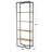 Metal 4 Tier Storage Black Shelving Unit with Wood Shelves and Arched Designs