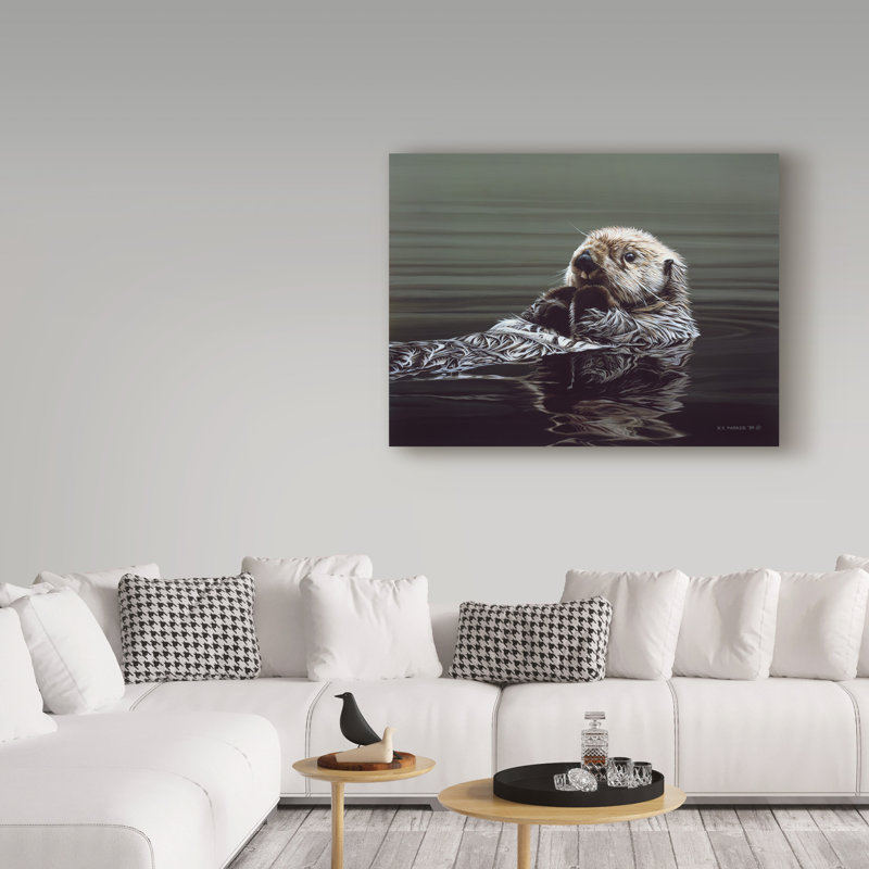 «Just Resting Sea Otter» par Etelca, impression sur toile tendue, H 14 po x l 19 po x P 2 po