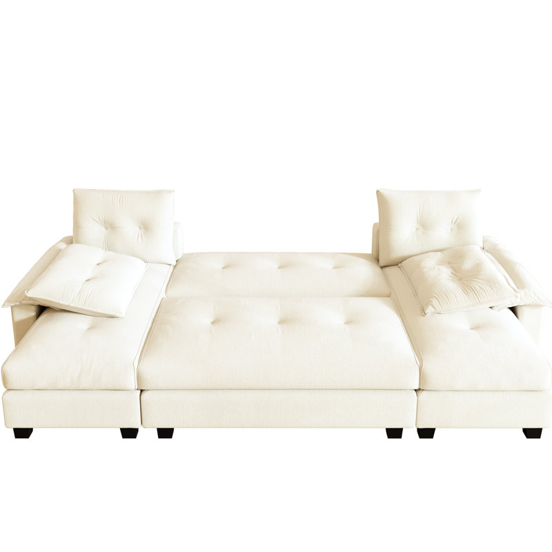 Upholstered 49.45 " Chenille Sleeper Sofa