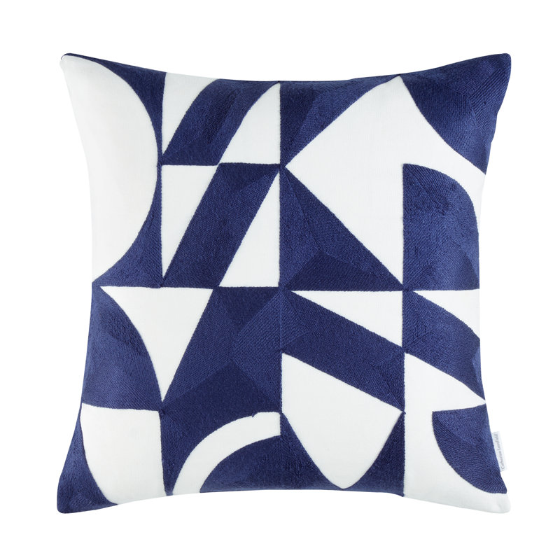 Graphic Geo Cushion, Navy Blue