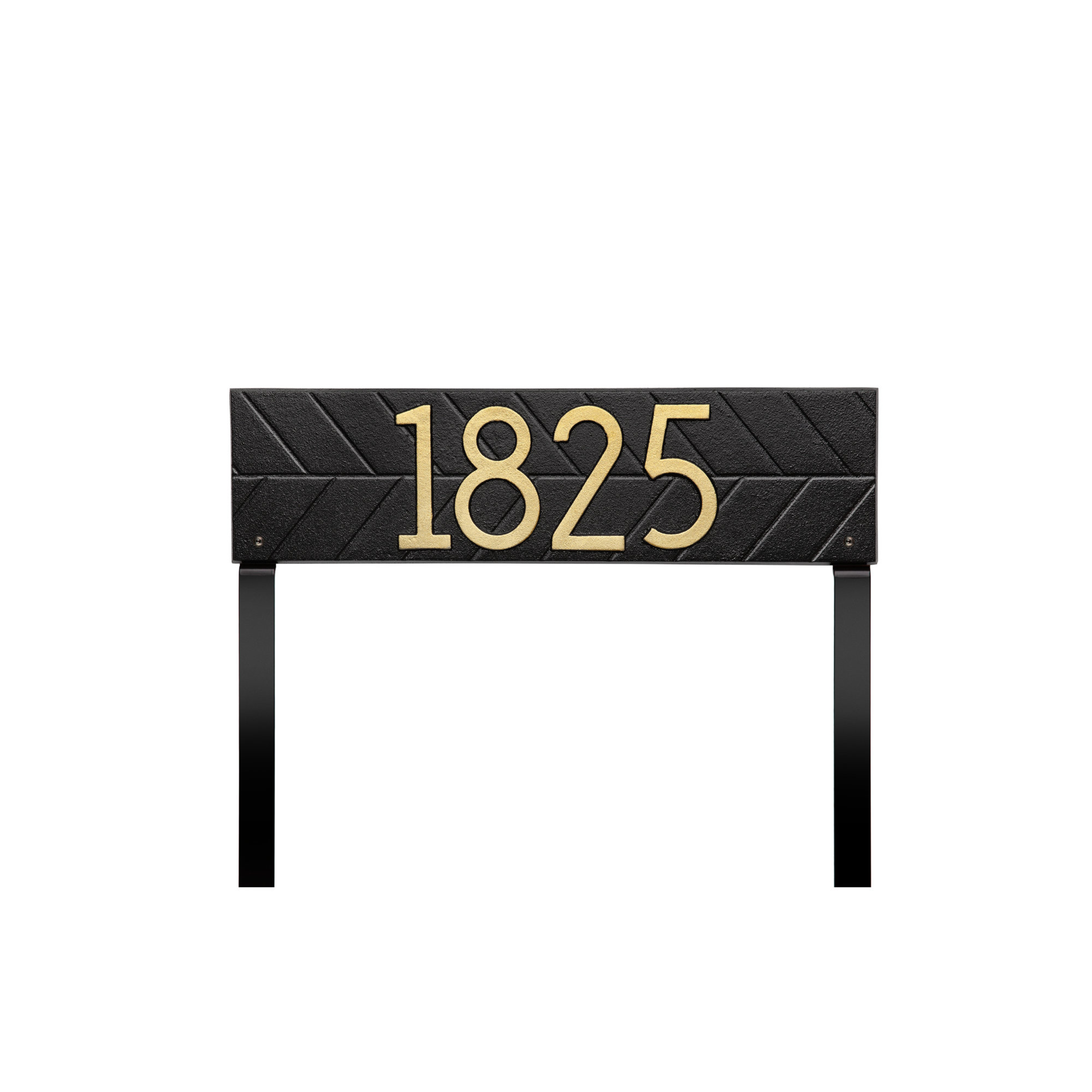 Mid-century Modern Herringbone Lawn, Black/Gold, Yes