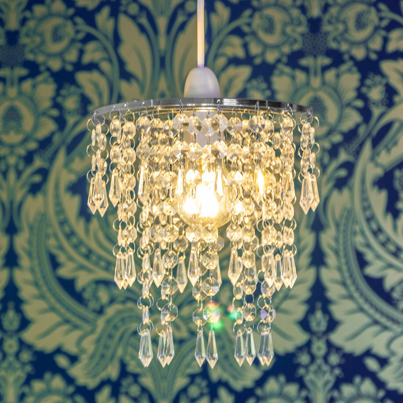 23cm H Metal Novelty Pendant Shade ( Clip On ) in Silver