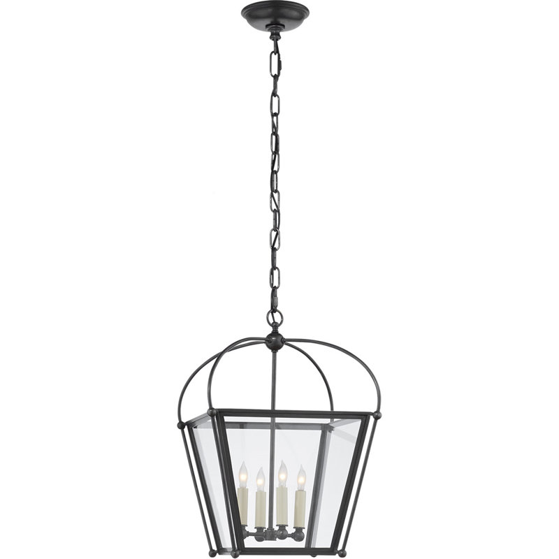 Chapman & Myers Riverside Small Square Lantern, Bronze, 20" H x 13.75" W x 13.75" D