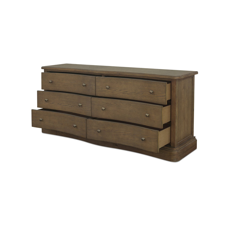 Clarence 6 Drawer Dresser Warm Brown, Brown