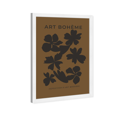Minimal Black And Brown Floral Pattern by Oliver Gal